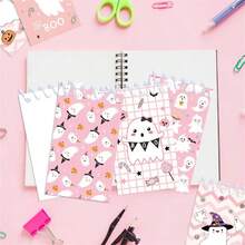 4/8pcs Halloween Style Memo Pads, Vertical Flip Portable Spiral Notebook, Tear-Off Loose-Leaf Paper Notepad, Cute Ghost, Pumpkin, Bat, Suitable For Halloween Party Small Gifts - Set - View 2