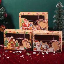 27pcs Christmas Cookie Box Set With Window, Large Holiday Food Bakery Gift Box, Pastries, Candies, Party Favors, Christmas Kraft Paper Gift Home Decor Christmas Decorations Room Decor