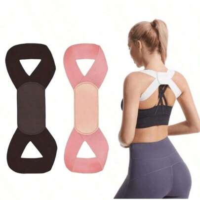 1/2pcs Unisex Posture Corrector, Adjustable Upper Back Support Clavicle, Provides Comfortable Neck And Shoulder Alignment (Pink), Also Available In 3/4/5/6pcs; Unisex Posture Corrector, Body Health Fixed Upper Back Support Clavicle Back And Shoulder, Invisible Under Clothes, Black Fitness Accessory