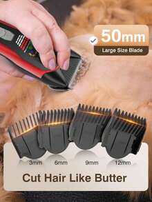 Conjunto de Tosa para Cachorro, Máquina de Tosa Elétrica Recarregável para Animais de Grande Porte, Máquina de Tosa de 2 Velocidades com Visor Digital, Conjunto de Tosa Profissional Sem Fio para Pelos Grossos com Motor Silencioso e Potente, Aparador de Pelos de Animais de Baixo Ruído, Tesoura para Cavalos, Ovelhas, Gatos e Cachorros, Barbeador para Remoção de Pelos de Animais de Estimação