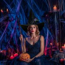 Witch Hat For Women, Witch Hats With Lights Halloween Adult And Teens Women's Large Witches Hat Costume Accessories For Party Cosplay Sorcerer Cap For Festival Party Masquerade For Halloween Party Decorations - Đen (không có ánh sáng) - Xem 7