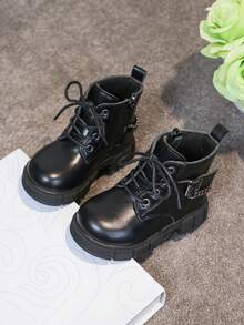 1 Paar modische und vielseitige Stiefel, britischer Stil Kleinkind Kurzstiefel, weiche Sohle rutschfest geeignet für Outdoor, Party, Reisen, Herbst/Winter