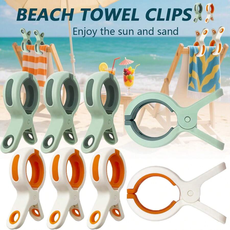 12 paquete de pinzas para toallas de playa, pinzas para sujetar toallas de silla de playa en crucero, pinzas para ropa, sujetador de toallas de playa para evitar que se vuelen, de alta resistencia y en colores brillantes, para la playa, camping, barbacoa, regalos de Navidad y Halloween