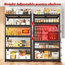 Set Of 2 Storage Shelves 5 Tier Garage Shelving Heavy Duty Metal Shelving 2000LBS Garage Shelves Adjustable Metal Shelf For Kitchen Warehouse Pantry Closet, 27.6" W X 11.8" D X 60" H - màu đen - Xem 6
