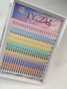 240 Stücke 14D bunte spitze Blumen-Wimpern, leuchtende Farben, traumhaft & ätherisch, perfekt für Festivals, Partys