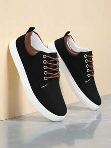 Men's Lace-Up Skateboarding Shoes With Good Traction, Outdoor Sports Sneakers, Non-Slip , Versatile Athletic Shoes For Men Valentine's Day Ideas