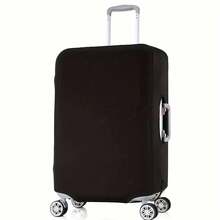1pc Highly Elastic Solid Color Luggage Cover, Luggage Protector, Travel Scratch-Resistant Accessory - Black - View 12