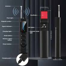 Rechargeable Smart Camera Detector, Anti-Eavesdropping, Anti-Spy, Anti-Tracking Device To Protect Privacy And Security. Wireless Signal, Infrared Detector, Anti-Positioning, Hotel Anti-Spy, Hidden Camera Detector. Compatible With GPS Tracker, Wiretapping Equipment, Anti-Spy Detector, Wiretap, RF Signal. 5 Levels, 4 Professional Modes, 24-Hour Working Time.