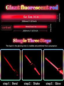 30PCS 14in Large Size Party Glow Stick, Super Bright Glow Stick, High Quality Super Aid Stick, Glow 10-12 Hours, Colorful Wedding Glow Stick, Suitable For Parties, Concerts, Bars, Nightclubs,Outdoor, Camping, Sports Glow Sticks, Glow Party Supplies, Glow In The Dark, Gifts, Party Lighting Supplies, Party Decorations, Gift Recommendation. - Color - View 3