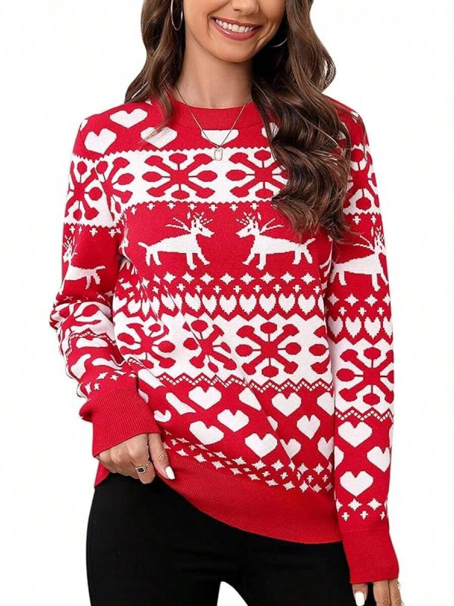 Funny Ugly Christmas Sweater For Women - Knitted Holiday Pullover (Blue, X-Large) - View #3