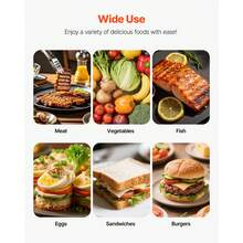 Commercial Panini Grill, 3600W Electric Sandwich Panini Maker, Stainless Steel Double Sandwichs Press With Handle And Temp Control, 19x9 In Full Flat Enamel Plate, For Hamburger Steak Bacon - US A Type Plug(110-127V) - View 6