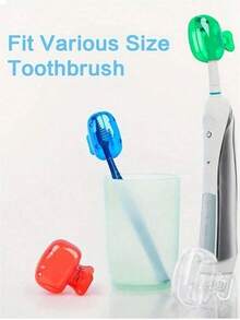 1件/2件/5件家用牙刷架，便携式旅行牙刷防尘罩收纳盒，便携式牙刷头保护夹，牙刷收纳夹旅行必备牙刷保护套便携式牙刷盒家居浴室装饰秋季装饰返校 - 彩色 - 查看 10
