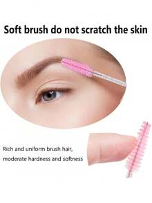 500/100/50/10pcs Mascara Brushes, Nylon Bristle Eyelash Brushes (Small), Unscented Eyebrow Extender, Pink And Black Brush Set, Eyelash Tools Essentials, Back To School Supplies, Women's Gift Eyebrow Brush, Eyeshadow Brush, Makeup Brush - Multicolor - View 12