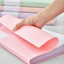 WWFW 100-Page A4 Transparent File Folder, Student Document Organizer, For Storing Study Materials, Test Papers And Random Cover Cards (Multiple Page Options) - Pink - View 3