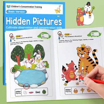 32 Pages Children's Fun Whole Brain Thinking Challenge, Find And Improve Thinking Logic, Activate Children's Enthusiasm