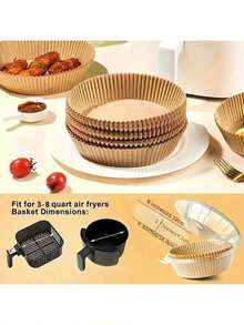 100pcs Air Fryer Parchment Paper Liners, Disposable Air Fryer Liners, Oil-Proof & Waterproof Air Fryer Basket Liners, 6 Inch, 100/50/25 Sheets Pack, Default OPP Packaging, 6 Inch Non-Stick Round Baking Paper, Compatible With Most Air Fryers, Halloween, Christmas, Birthday, Wedding Gift, Air Fryer Accessories, Baking, Kitchen Supplies - Multicolor 1 - View 7