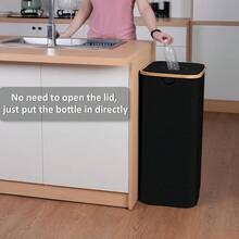 100L Large Capacity Trash Can With Lid - 29 Gallon Indoor Kitchen Garbage Bin, With 1 Removable & Reusable Liner, Suitable For Bottles, Cans, Plastics And Glass, Multi-Purpose Waste Sorting Trash Can For Home, Apartment, Office And Dorm, Perfect Gift For Family, Friends, Christmas, Valentine's Day, Birthday, Housewarming And Holidays - Black - View 4