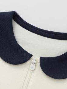 Balabala 2025秋季新款甜美少女A字连衣裙，学院风 - 乳白 - 查看 5