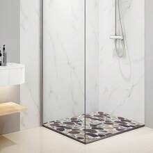 حصيرة الحمام غير الانزلاقية ، حصيرة حمام ناعمة مريحة مع فتحات تصريف ، حصيرة حمام من مادة البي في سي بتدليك اللوفة للاستخدام في الحمام والأماكن الرطبة ، سريعة التجفيف