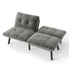 Chaise Lounges - Gray + Foam + Iron + Metal + Velvet + Foam - View 6