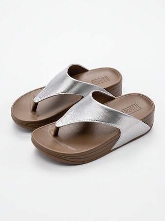 Women's New Summer High Heel Slippers, Fashionable Casual, Non-Slip Thick Sole Beach Flip Flops