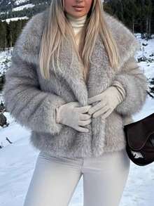 Women's Faux Fur Coat, Warm And Windproof Jacket For Autumn/Winter