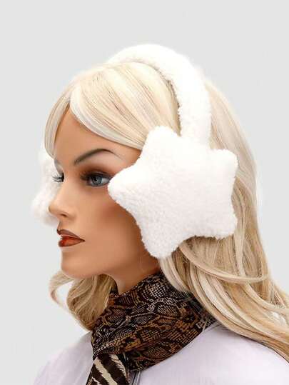 1 Stück süßer Stern Plüsch Ohrenschützer, Ohrenschützer für Herren und Damen im Herbst und Winter, zum Radfahren um die Ohren warm zu halten und zu schützen