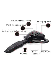 可充电无线耳机 - 带麦克风的商务耳机，兼容汽车驾驶、运动和免提使用的耳机，无线运动耳机 - 防汗、持久电池、清晰音质、通用手机、电脑和平板电脑兼容性 - 非常适合健身、跑步、骑自行车、驾驶和户外活动，圣诞节/感恩节礼物 - 黑色 - 查看 5