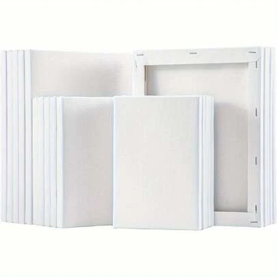 Shoze 20-Pack Stretched Canvas Set -100% Cotton Primed White Painting Canvases For Acrylic