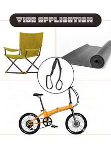 Sangle d'épaule pour chaise de plage, sangle d'épaule pour chaise de camping d'extérieur, sangle d'épaule universelle pour chaise pliante, sangle d'épaule pour sac à dos de chaise de plage, sangle d'épaule en nylon réglable, convient pour les chaises de plage, les scooters, les vélos d'équilibre, les vélos et les tapis de yoga, équipé de tampons antidérapants, confortable et durable