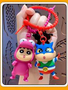 The Crayon Shin-chan Costume Keychain, Superman Design, Crafted with Durable PVC, Perfect for Organizing Keys and Adding a Playful Touch to Bags, Ideal for Fans of All Ages - 動感超人 - 查看 5