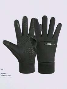 1 Pair Unisex Winter Waterproof Bicycle Gloves Outdoor Sports Skiing Running Motorcycle Touch Screen Wool Warm Anti-Slip Full-Finger Gloves - Multicolor - View 6