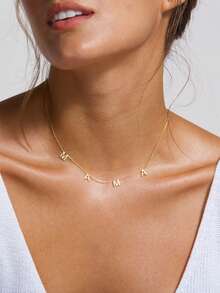 1 PC Spersonalizowany naszyjnik z literą alfabetu dla kobiet Złoty kolor Stal nierdzewna Spersonalizowany elegancki naszyjnik z inicjałem Biżuteria prezent urodzinowy