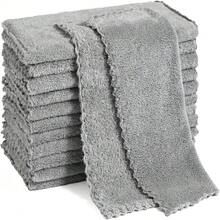 12 Pack Cleaning Cloth,Ultra Soft Absorbent Quick Drying Microfiber Cleaning Rags,No Scratches,Reusable,Washable,Lint Free Cleaning Towels For Kitchen,Window,Glass,Car,12"*12"(Dark Grey),7324588 - 深灰色 - 查看 1