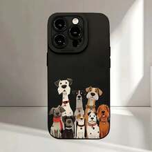 Funda de teléfono suave con estampado UV de patrón de familia de cachorros, ojos de ángel, protección completa de 360 grados para iPhone 16 11 12 13 14 15 Pro Max XR X/ XS 7 8 Plus SE Mini para smartphone - Mezcla de colores - Ver 2