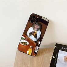 Lustige Affen-Handyhülle für iPhone 16 15 14 13 12 11 Pro Max Mini X XS SE 7 Plus 16E Stoßfeste Süße Tier Silikon Weiche Hülle