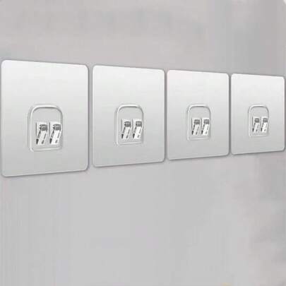 10 piezas de ganchos colgantes transparentes, ganchos de pared de plástico, ganchos de garras sin rastro para baño, ganchos de garra doble transparentes multifuncionales, parches de fijación de estantes de almacenamiento de pared, ganchos para jabonera, estantes de almacenamiento, ganchos autoadhesivos, ganchos prácticos - ganchos sin rastro, sin necesidad de perforar, fácil de instalar.