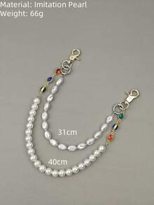 2025 Autumn Short Style Colorful Pearl Pants Chain Fashionable Men And Women One's Waist Luxury Accessories Decoration Jeans Pocket Chain Product Color Randomly Sent