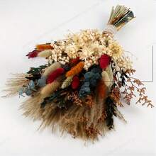 70pcs Bohemian Style Dried Flower Bouquet, Pampas Grass, Eucalyptus, And Rabbit Tail Dried Plants - Ideal For Wedding Table Decor, Bridal Bouquets, Valentine's Day, Fall, Halloween, Easter, And Thanksgiving