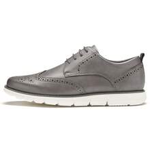 Mens Dress Shoes Casual Oxford Shoes Dress Sneakers Comfortable Business Wingtip Brogue Office Shoes - 灰色 - 查看 2