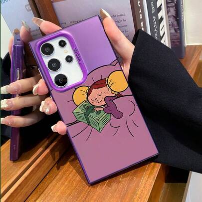 1 件 IMD 激光卡通图案防震 TPU+PC 手机壳，适用于 Galaxy/Redmi/OPPO/Poco 手机