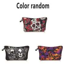 Gothic Skull And Floral Pattern Makeup Bag - Perfect Gift For Individual Women, Sisters, Girls And Niece - Makeup And Travel Storage Bag - Ideal For Christmas, Thanksgiving, Halloween, Birthday