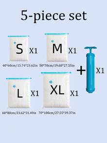 6/3/1pcs Minimalist Vacuum Compression Bags, Clear Airtight Storage Bags For Clothes, Bedding, Pants, Socks, Sweaters, Suitable For Home Closet, Wardrobe, Travel Luggage, Back To School, Halloween Costume Storage, Christmas Outfit Organization, Holiday Gifts