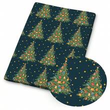 1pc Christmas Series Printed Quilted Fabric, 57x19.68 Inches (145x50 Cm) Polyester Pre-Cut For DIY Handcraft, Christmas Letter, Vintage Snowflake, Green Christmas Tree And Christmas Ornament Printed Design, Suitable For Sewing, Patchwork, Scrapbooking, Tablecloth And Crafts