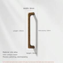 1 Pc Zinc Alloy Modern Minimalist American Imitation Gold/Bronze Color Handle Is Suitable For Drawers, Bedside Tables, Storage Cabinets, Wardrobes, Cabinet Door Handles, And Furniture Hardware Accessories