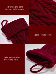 1pc Christmas Knitted Stockings, Holiday Gift Holder Socks, Festive Fireplace Hanging Decoration, Winter Seasonal Ornament, Xmas Party Supplies, Festival Celebration Decor, New Year Indoor Home Living Room Bedroom Office Decoration Home Decor Christmas Decorations Room Decor