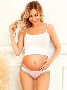 5 Pack Womens Cotton Maternity Underwear,Healthy Maternity Pregnancy Panties Postpartum Mother Under Bump Underwear - 彩色 - 查看 3