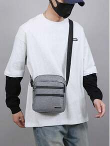 男士时尚休闲大容量多隔层单肩包街头潮流 - 立款 - 查看 7