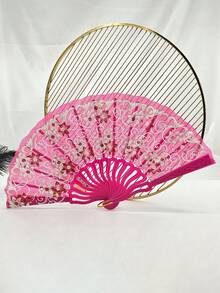 D EXCEED 1Pc Lace Large Folding Hand Fan For Women For Wedding Reception Dance Performance Church Service Party Event Evening - Multicolor - View 11