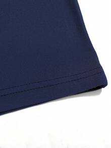 男士宽松大码V领长袖轻薄T恤，休闲时尚，日常穿着，度假休闲，运动休闲皆宜，纯色基础款上衣，春秋季 - 藏蓝色 - 查看 4